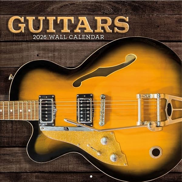 Vintage Guitars | 2026 12 x 24 Inch (Hanging) Monthly Square Wall